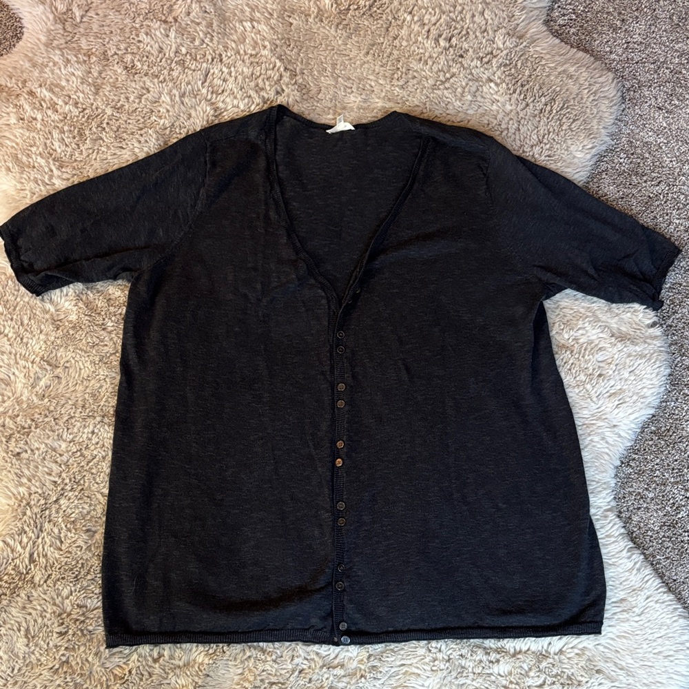 Eileen Fisher Charcoal‎ Linen Cardigan